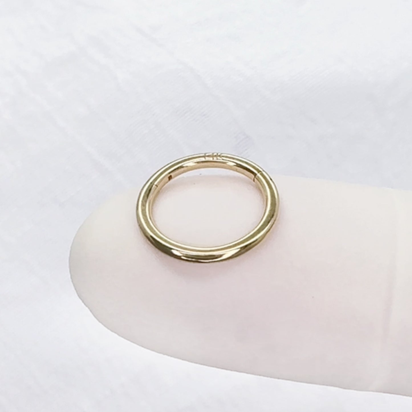 ✨ 14K Solid Yellow Gold Hinged Clicker Hoop Ring 18G 16G