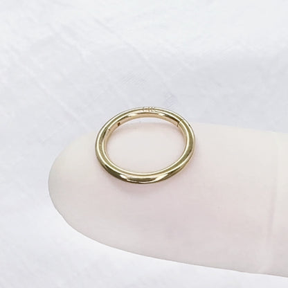 ✨ 14K Solid Yellow Gold Hinged Clicker Hoop Ring 18G 16G