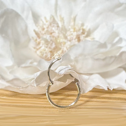 ✨ 14K Solid Yellow Gold Hinged Clicker Hoop Ring 18G with Pave CZ