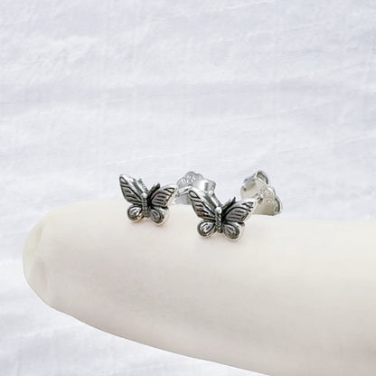925 Silver Butterfly Stud Earrings