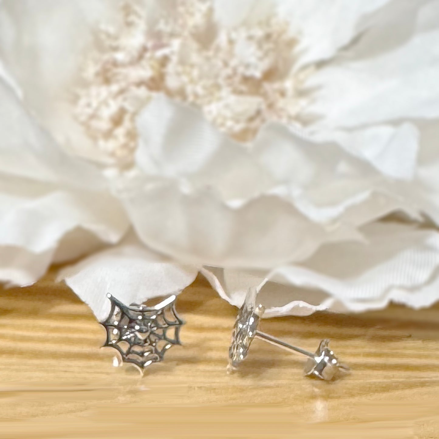 ✨ 925 Silver Spider Web Stud Earrings