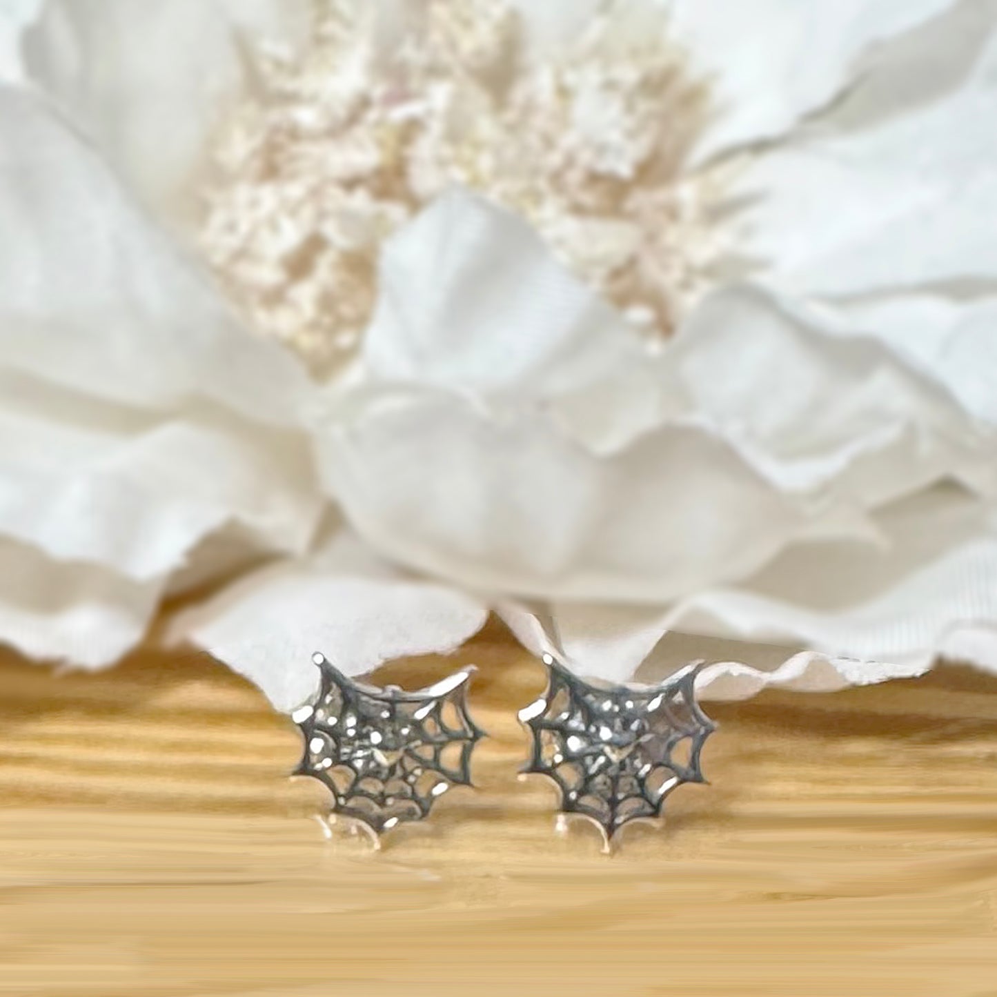 ✨ 925 Silver Spider Web Stud Earrings