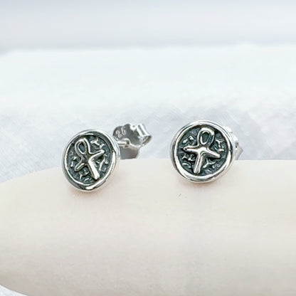✨ 925 Silver Ankh Stud Earrings