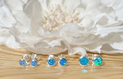 ✨ 925 Silver Opal Stud Earrings