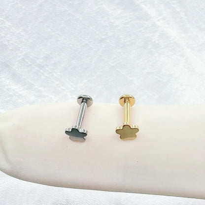 ✨ Titanium 16G Flower Top with Internally Threaded Labret Bar