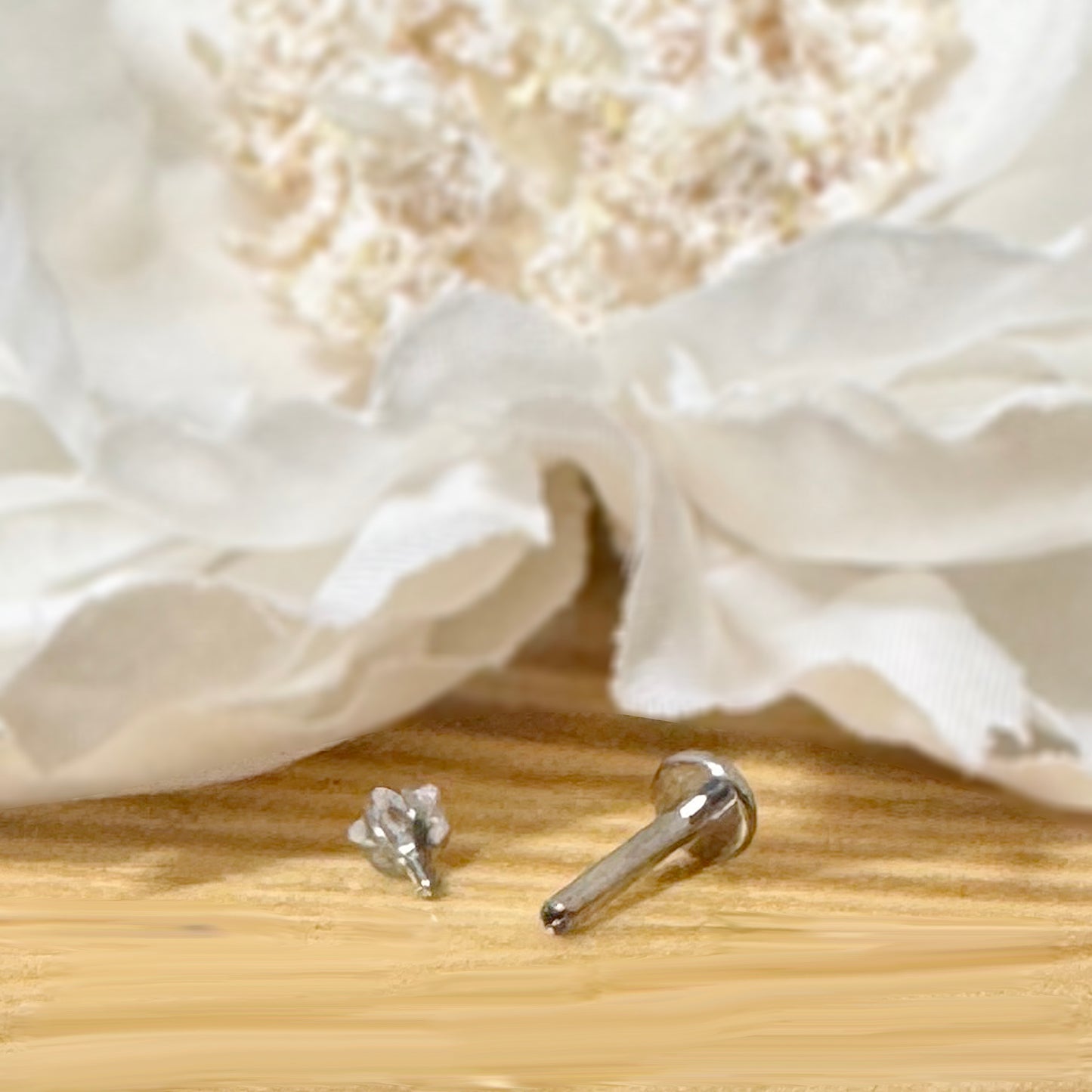 ✨ 16G Implant Grade Titanium Internally Threaded Labret with Star Prong Set CZ Top