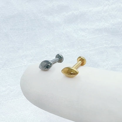 ✨ 16G Implant Grade Titanium Internally Threaded Marquise Top Labret Bar