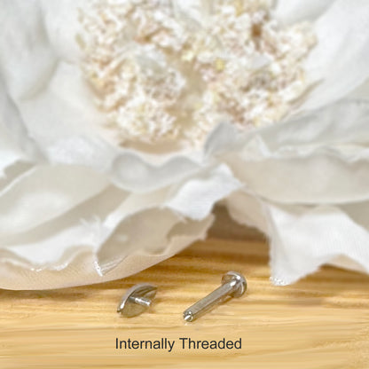 ✨ 16G Implant Grade Titanium Internally Threaded Marquise Top Labret Bar