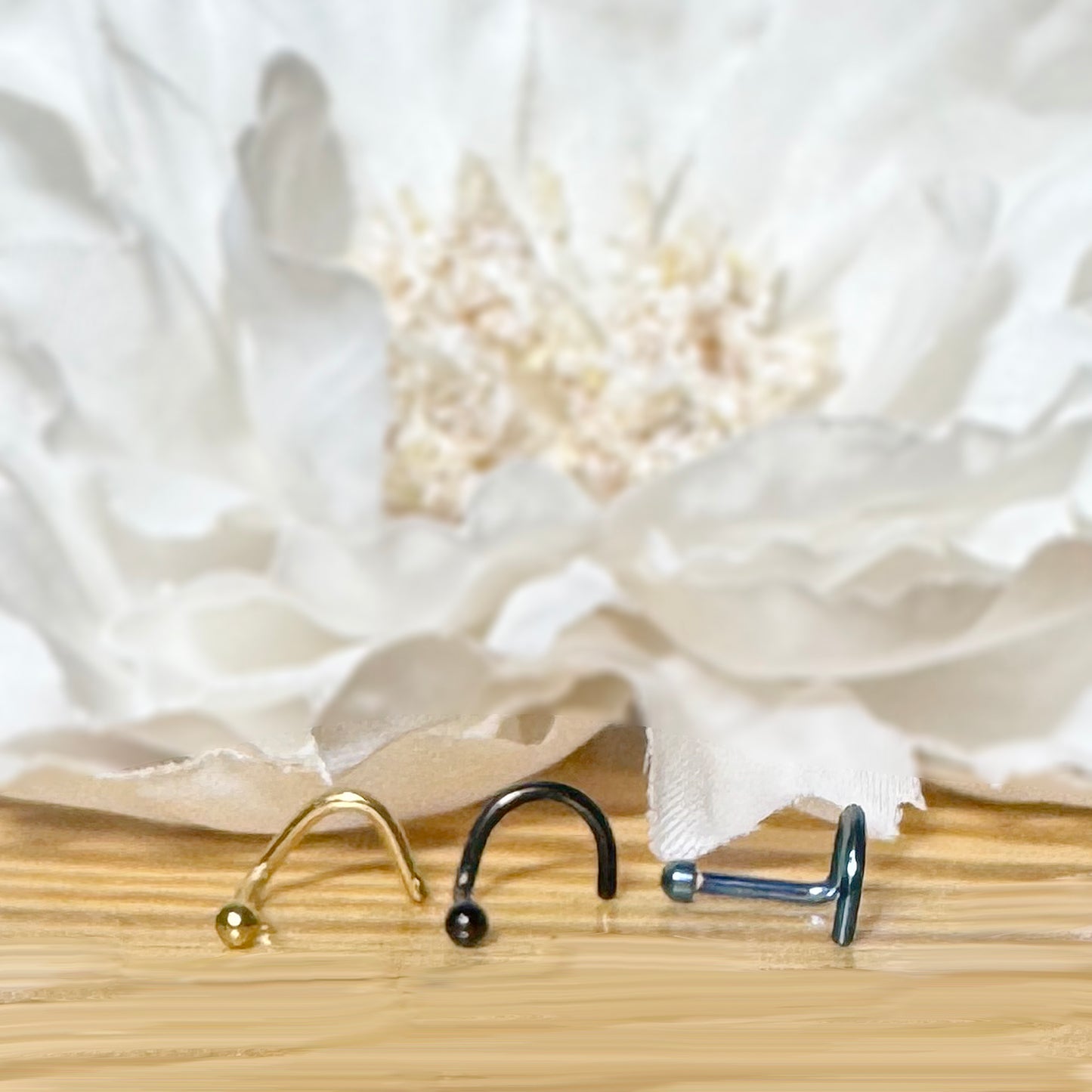 ✨ 20G 18G Titanium IP over 316L Surgical Steel Nose Screw Dome Top