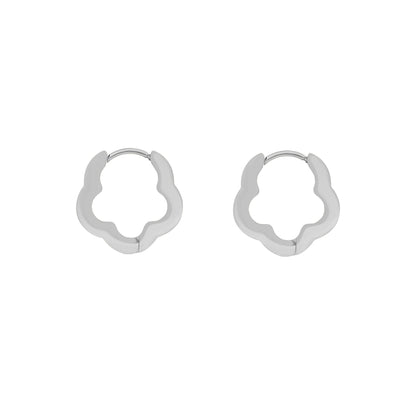 Flower huggie hoop earrings for lobe and cartilage piercings
