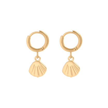 ✨ Shell Dangle Small Huggie Earrings