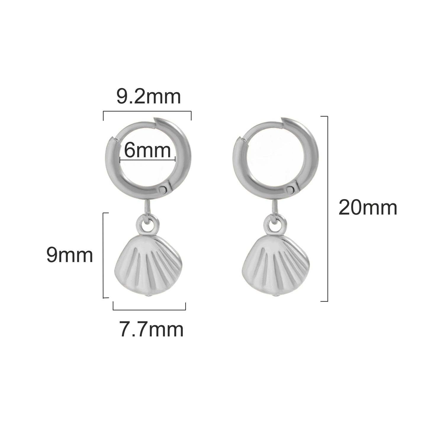 ✨ Shell Dangle Small Huggie Earrings