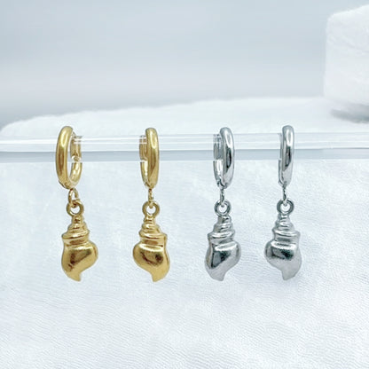 ✨ Shell Dangle Small Huggie Hoop Earrings