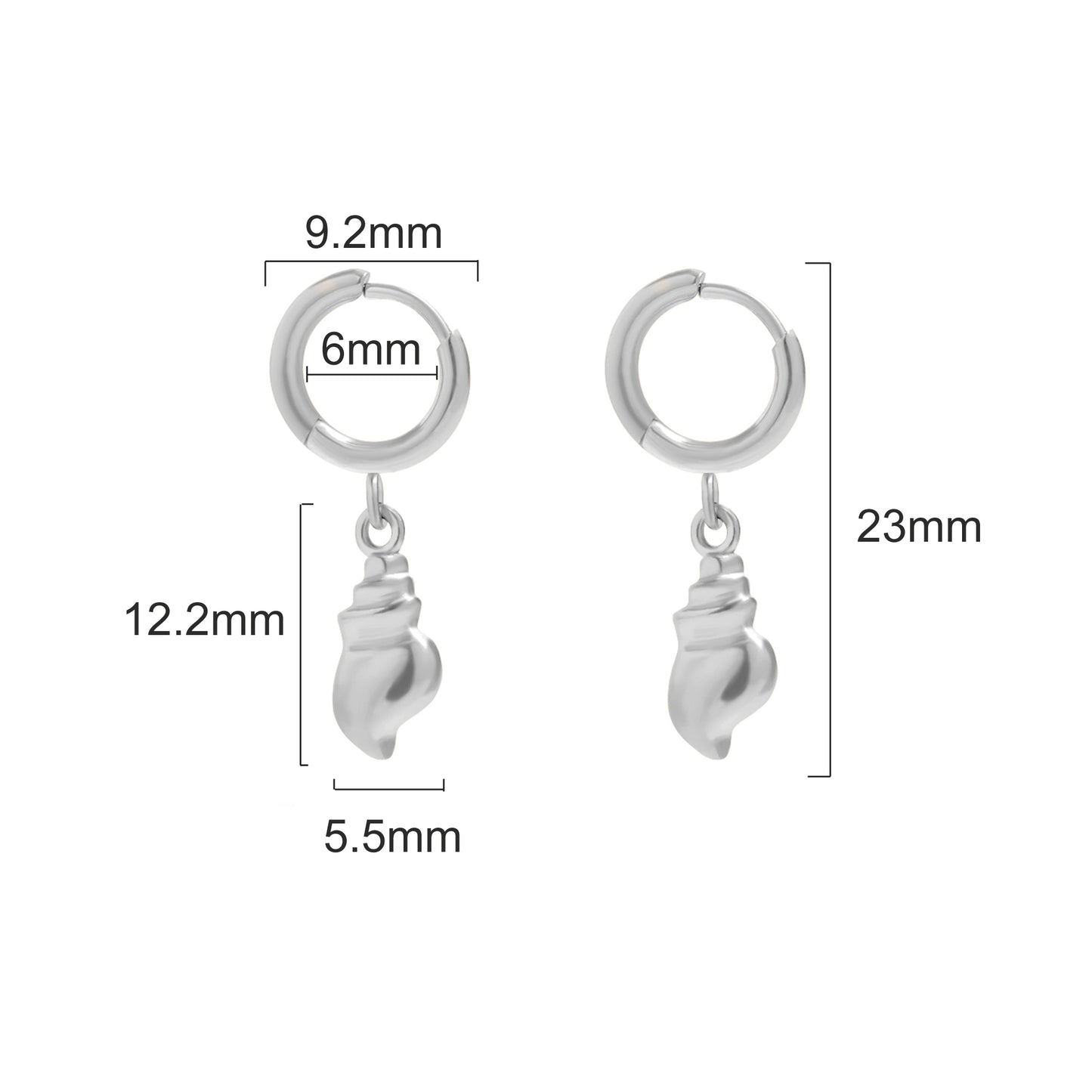✨ Shell Dangle Small Huggie Hoop Earrings