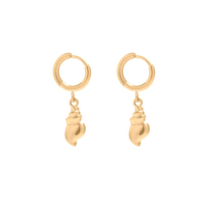 ✨ Shell Dangle Small Huggie Hoop Earrings