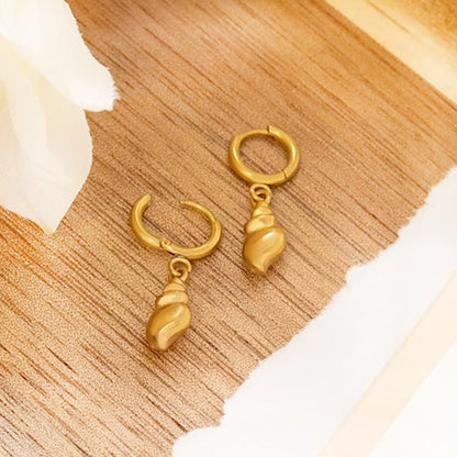 ✨ Shell Dangle Small Huggie Hoop Earrings