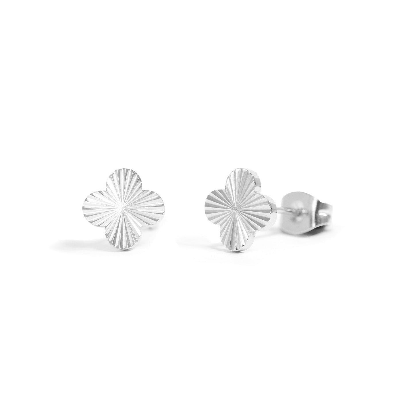 
clover stud earring for lobe and cartilage piercings
