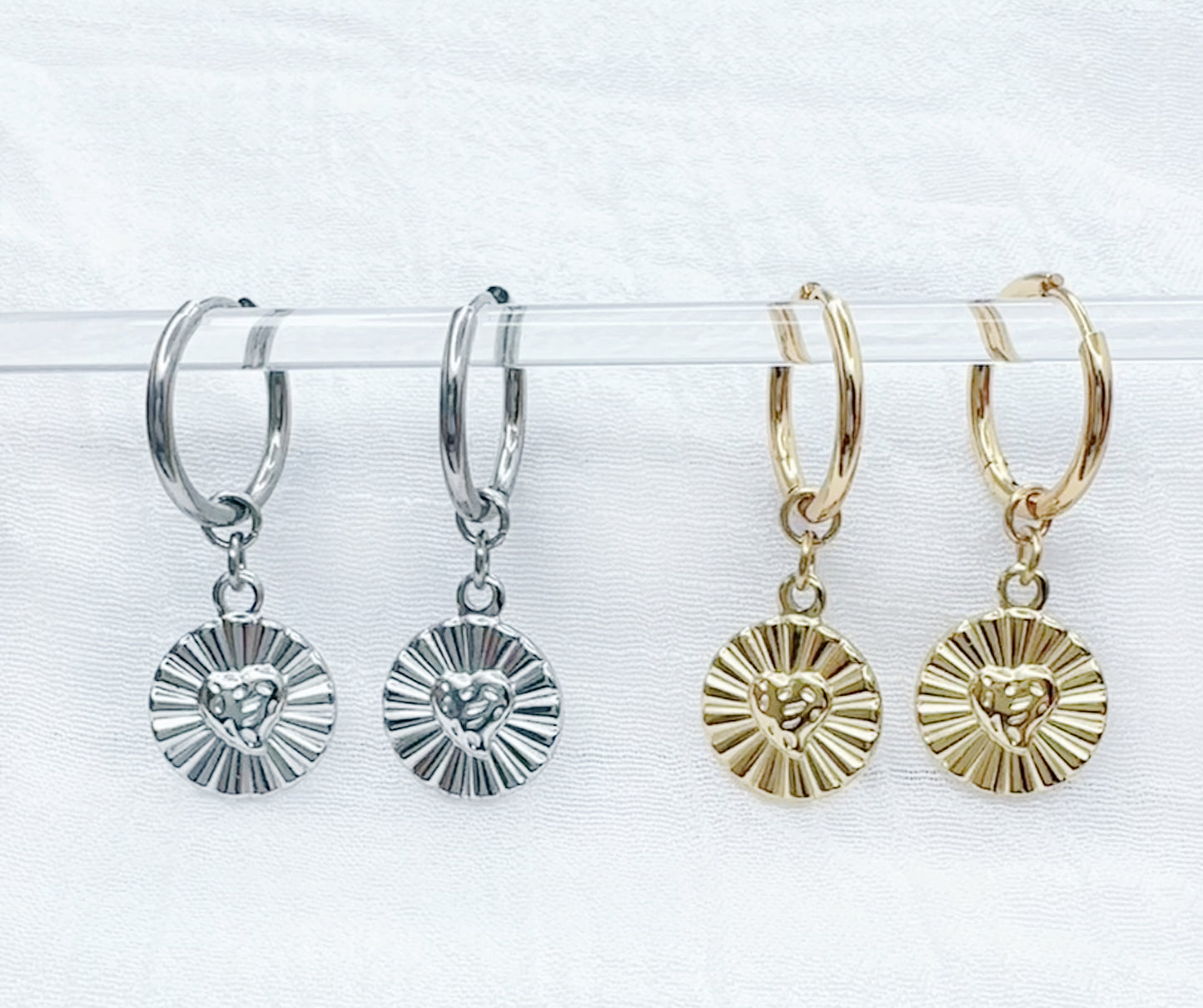 ✨ Sunburst Dangle Huggie Hoop Earrings