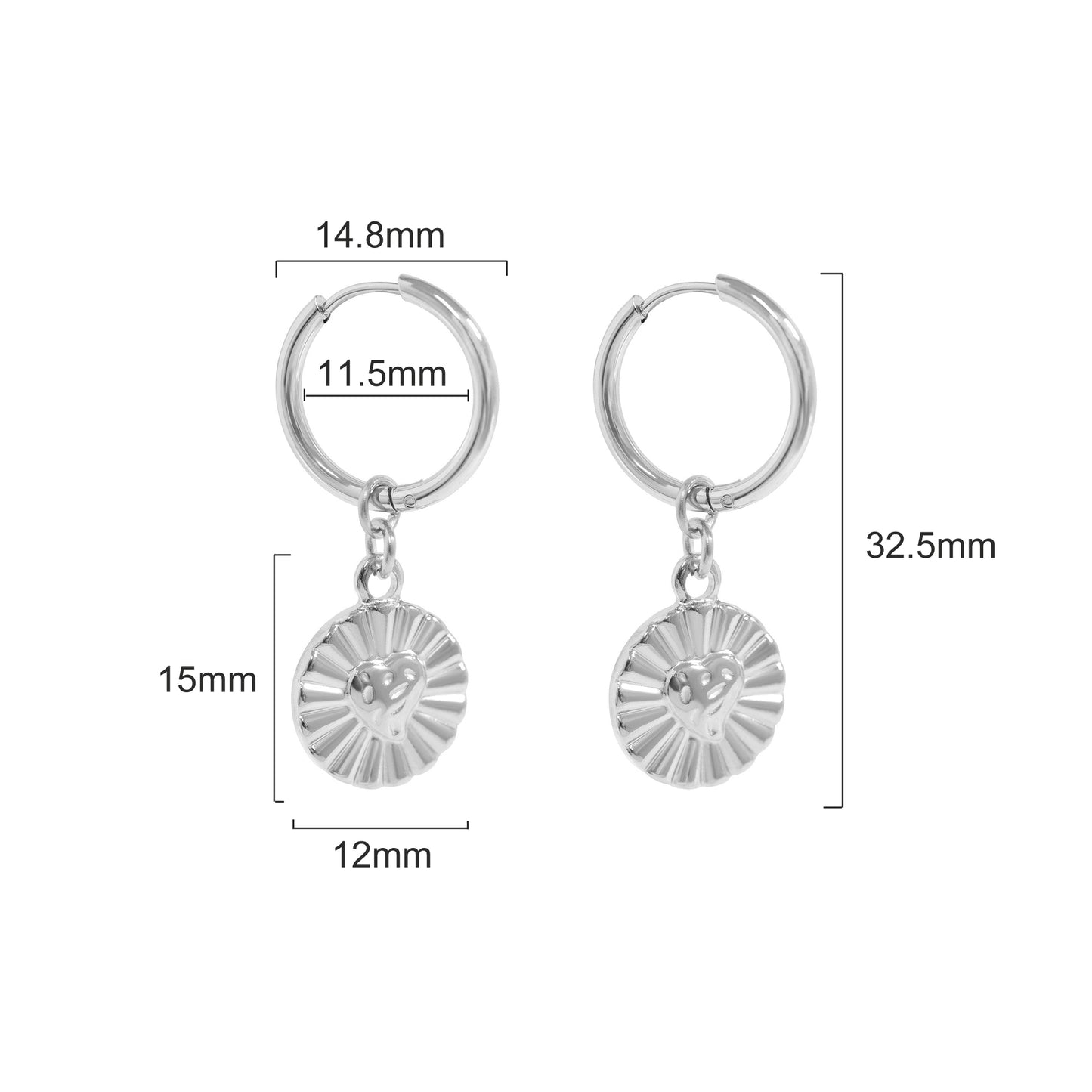 ✨ Sunburst Dangle Huggie Hoop Earrings