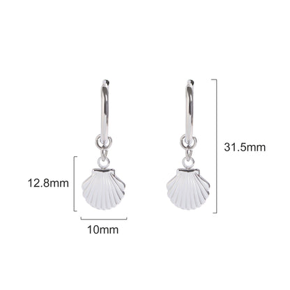 ✨ Shell Design Dangle Huggie Hoop Earrings