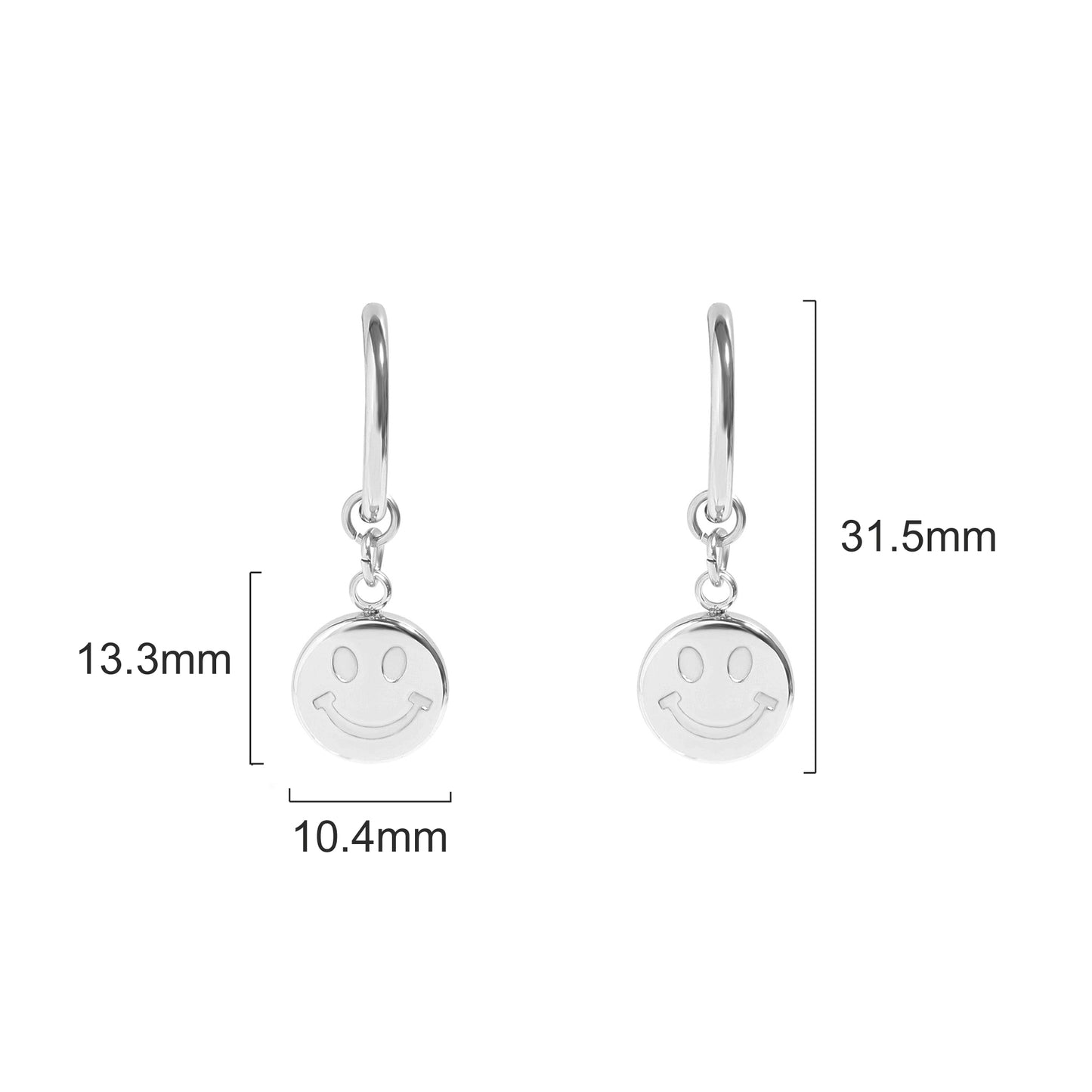 ✨ Smiley Dangle Huggie Hoop Earrings