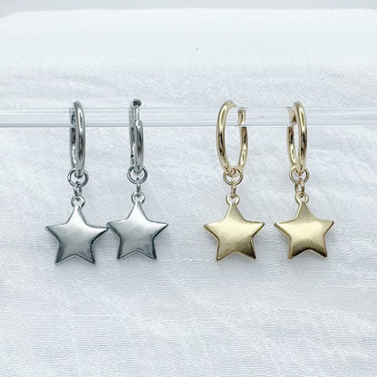 ✨ Star Dangle Huggie Hoop Earrings