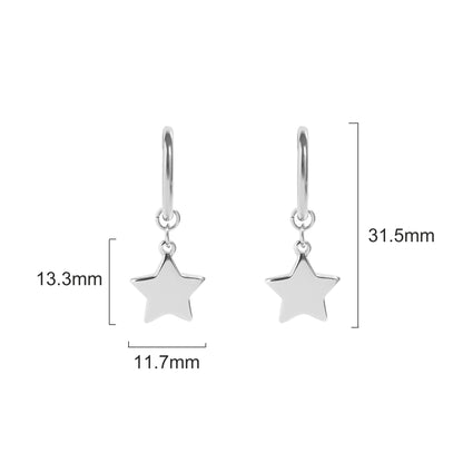 ✨ Star Dangle Huggie Hoop Earrings