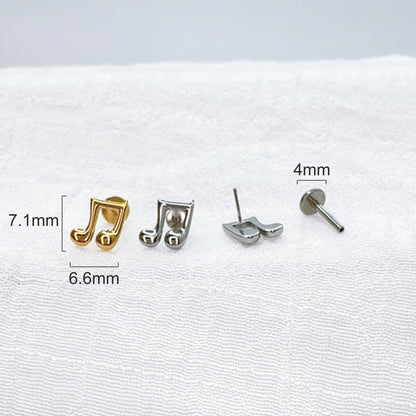 Titanium Threadless Music Note Top Stud