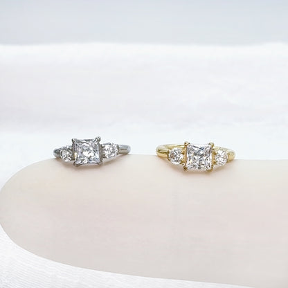 Titanium Hinged Hoop Square Round CZ