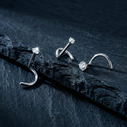 Implant grade titanium nose screw with round moissanite stone
