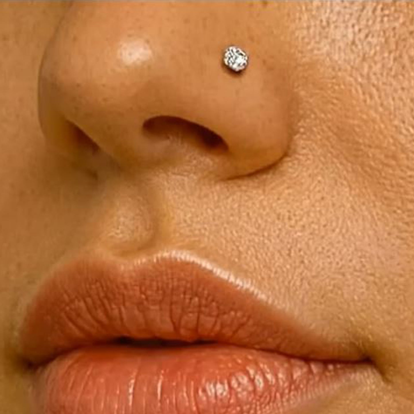 Titanium Nose Screw Ring with Moissanite Stone