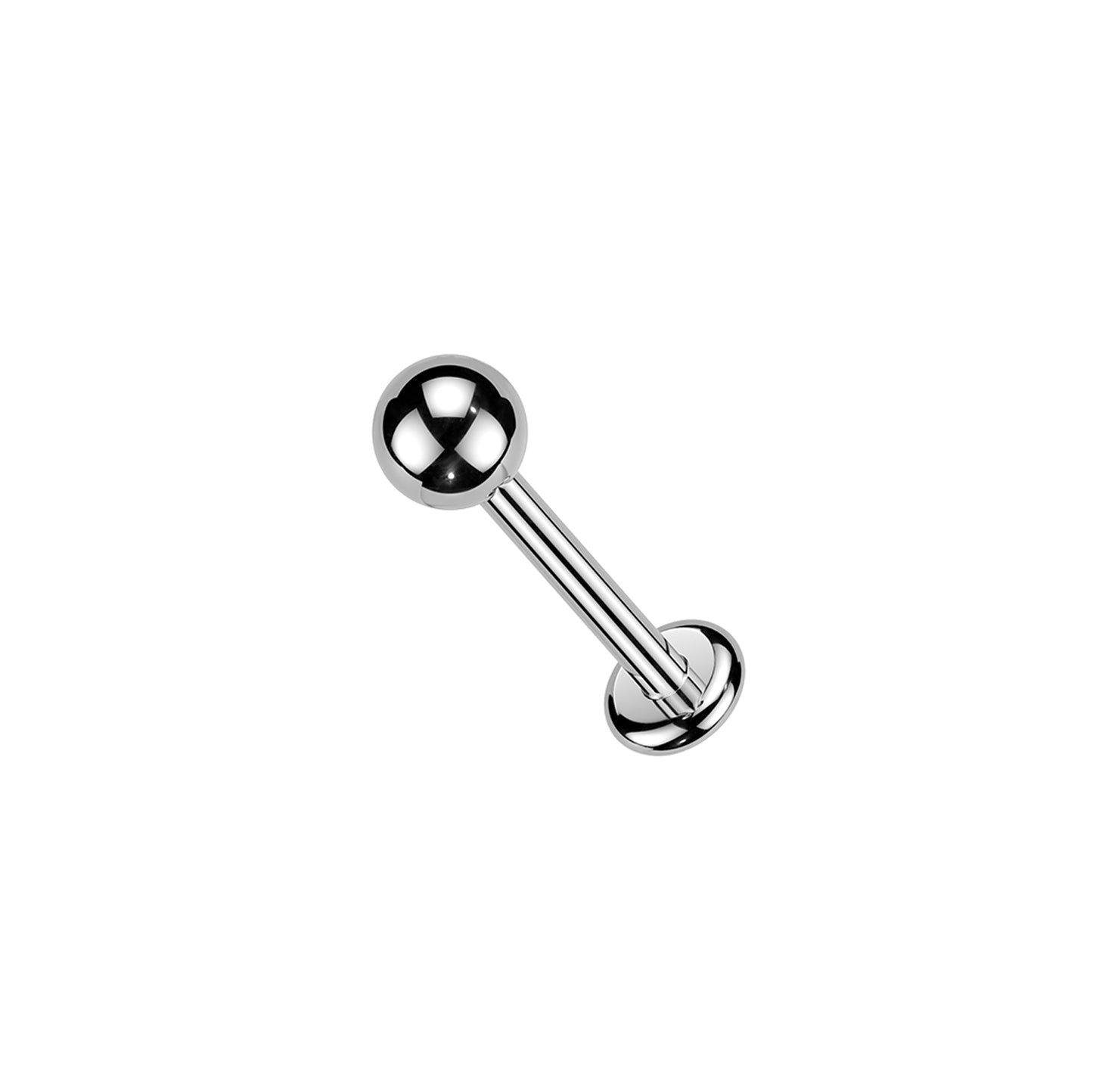 Titanium Ball Top Threaded Flat Back Stud 20G