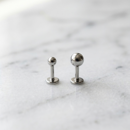 Titanium Ball Top Threaded Flat Back Stud 20G