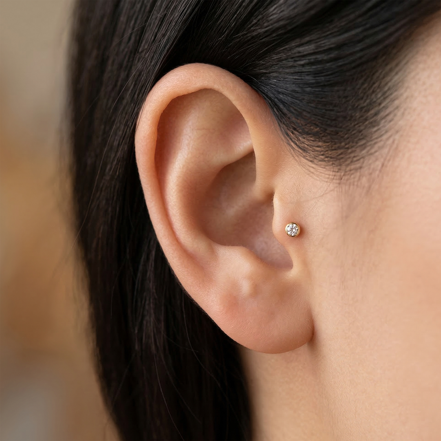 Titanium Clear CZ Bezel Threadless Top - 4 Metal Colors