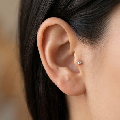 Titanium Clear CZ Bezel Threadless Top - 4 Metal Colors