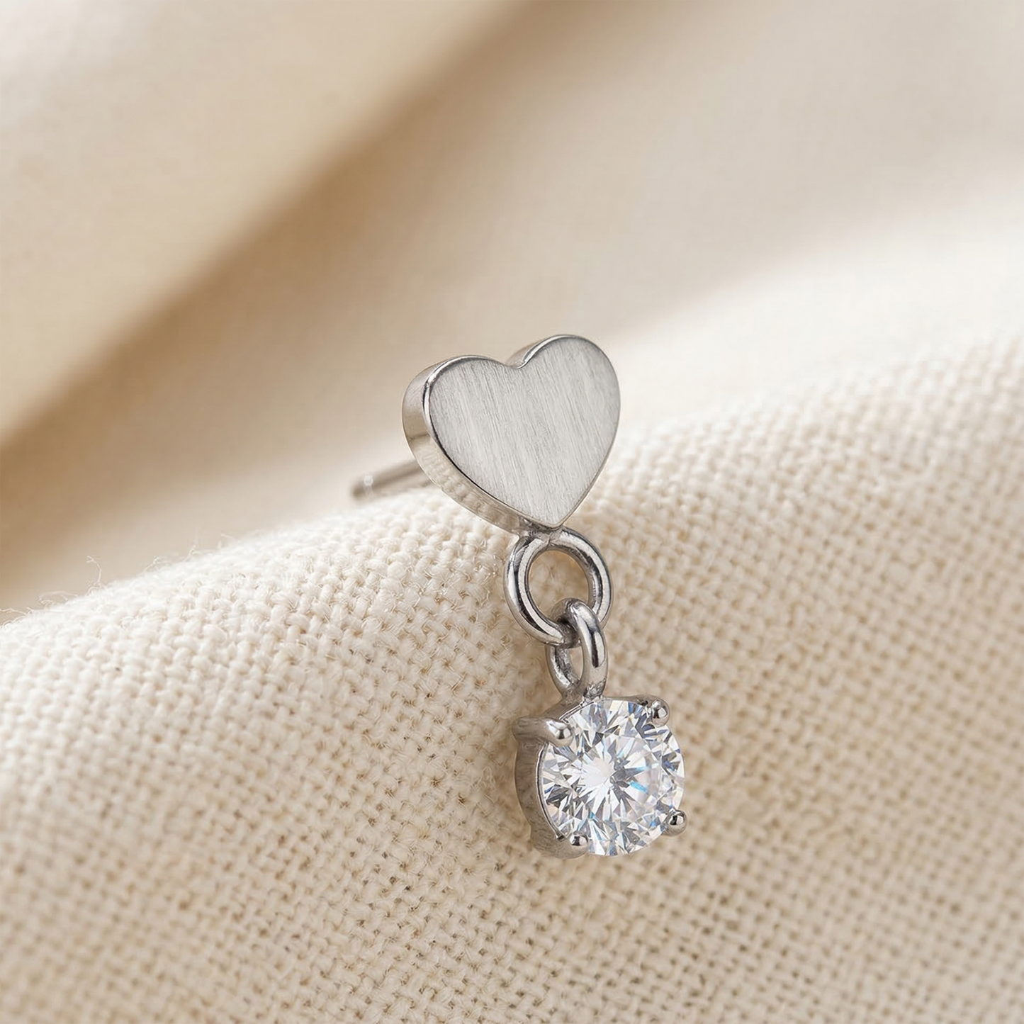 Titanium Heart CZ Dangle Threadless Top