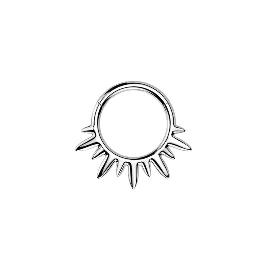 Titanium Spike Hinged Segment Hoop Ring 16G