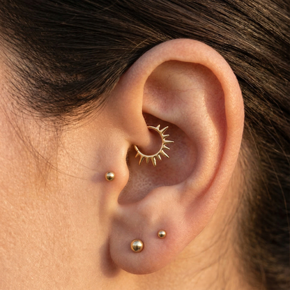 Titanium Spike Hinged Segment Hoop Ring 16G