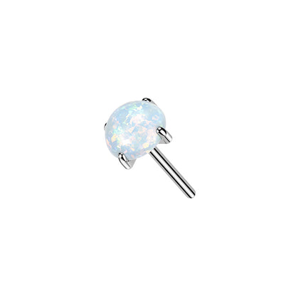 Titanium Prong Set Opal Threadless Top