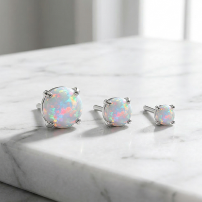 Titanium Prong Set Opal Threadless Top