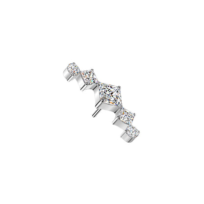 Titanium Triple Diamond Round CZ Threadless Top