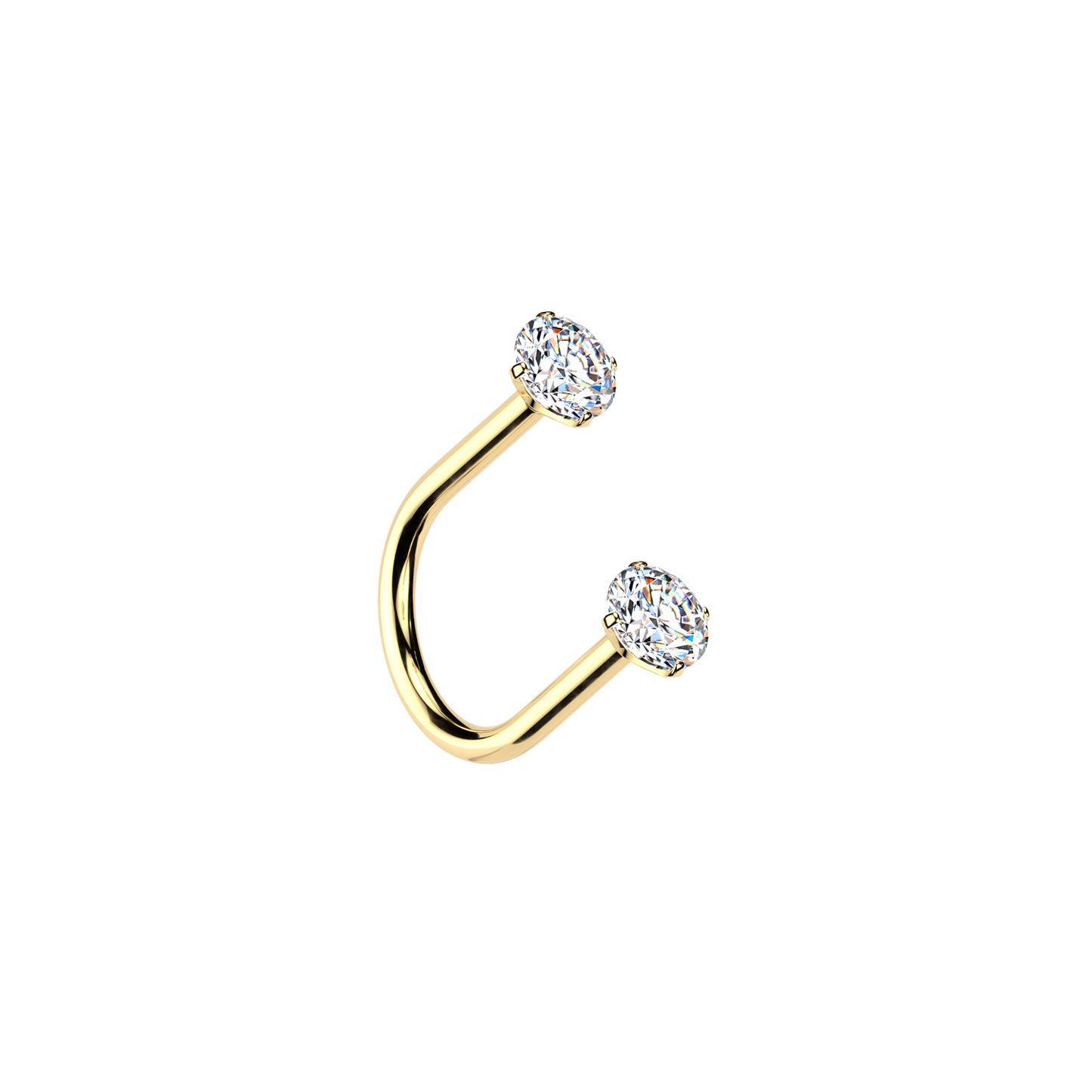 Titanium U Hoop with Threadless CZ Top