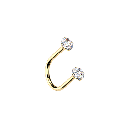 Titanium U Hoop with Threadless CZ Top