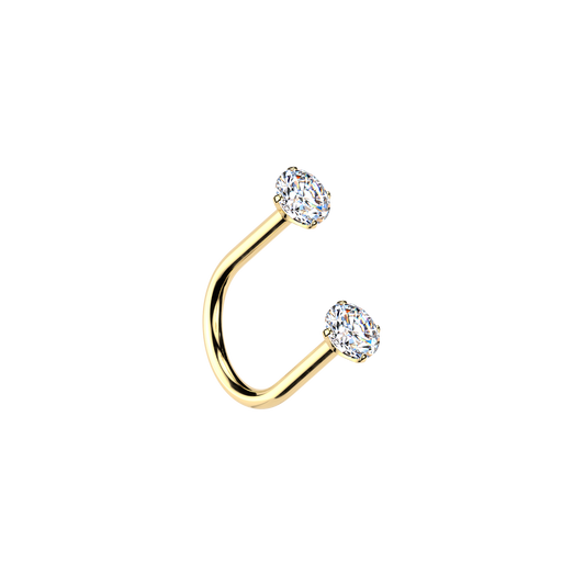 Titanium U Hoop with Threadless CZ Top
