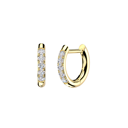 Surgical Steel CZ Front Hinged Straight Pin Hoop Earrings (Pair)