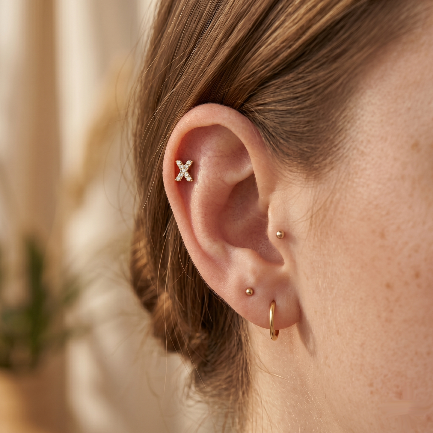 Titanium X CZ Top Threadless Stud
