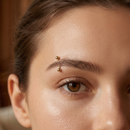 Gold Titanium Threadless Curved Barbell 16G 14G