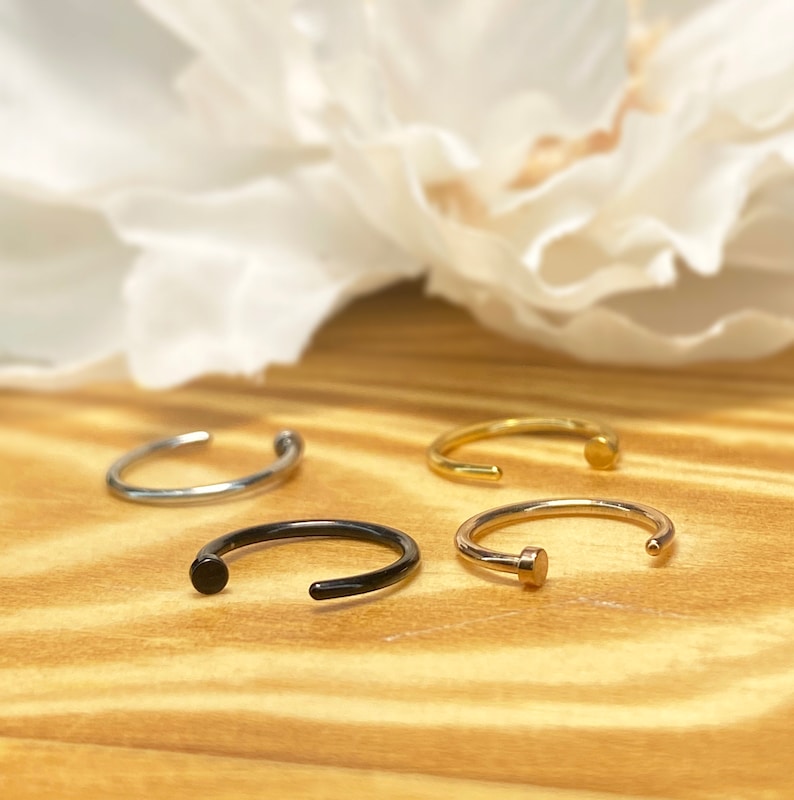 ✨ Surgical Steel Flat End Nose Hoop Ring