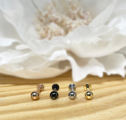 ✨ Surgical Steel Round Ball Top Threadless Labret Bar