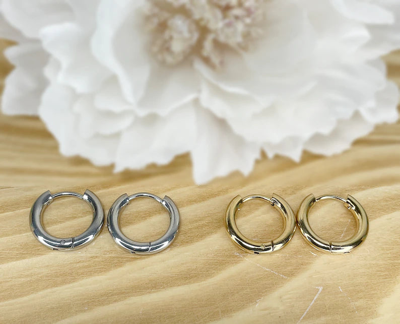 ✨ Surgical Steel Hinge Seamless 2.5mm Hoop Earrings